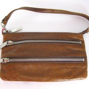 Hobo International Small Mini Shoulder Bag Purse Clutch Triple Zipper Leather